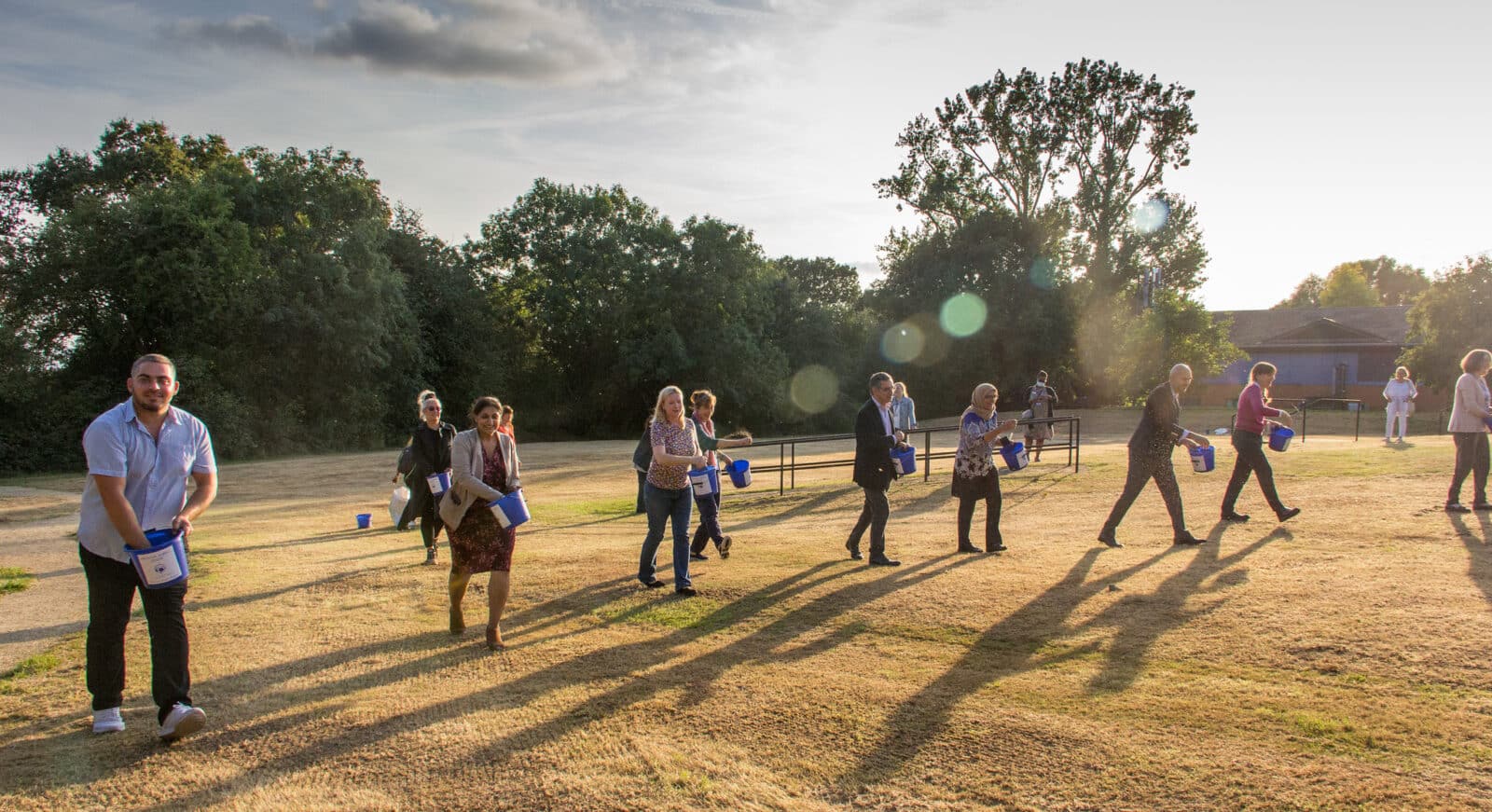 Sowing wildflower seeds at Mount Vernon Cancer Centre