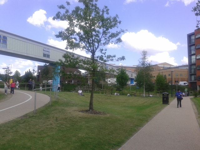 Green space at University Hospital Birmingham