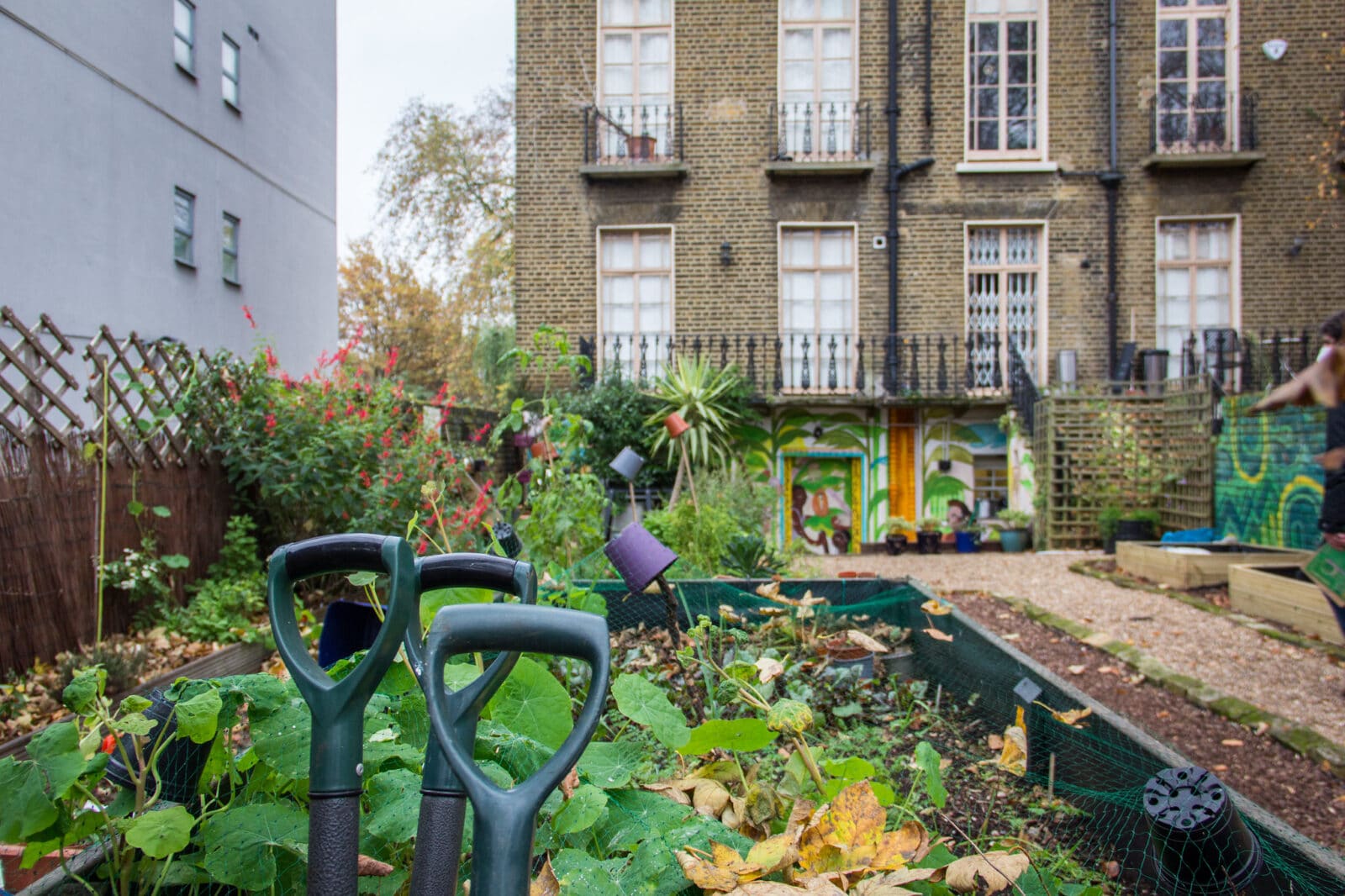 The garden at Katakata Restaurant in Brixton