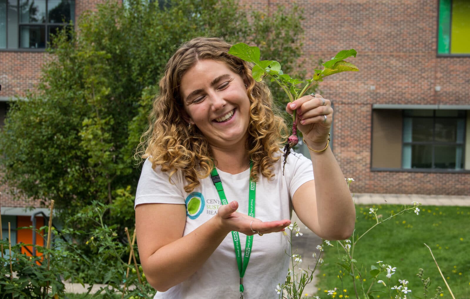 Ranger Phoebe Webster in Southmead Hospital's staff allotment