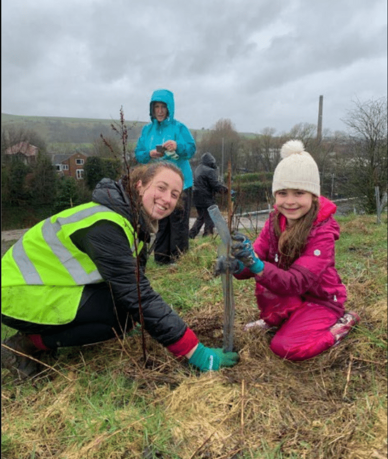 Tree planting at Milnrow and Newhey Medical Centre. All rights reserved.