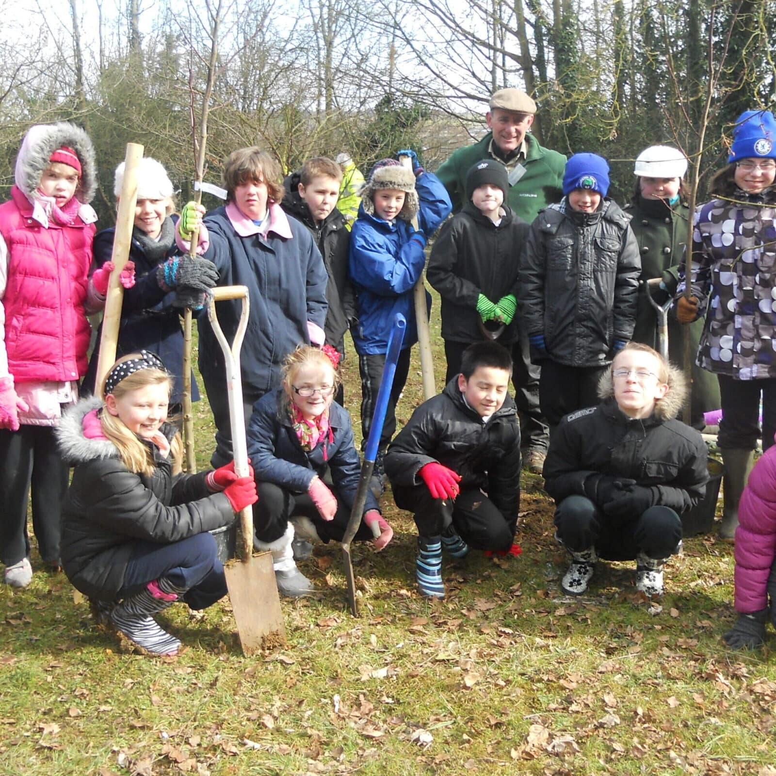 School children plant trees at Horton Hospital
